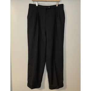 Talbots Pants Women 18 Gray Vintage Flat Front Worsted Wool Career Trousers VTG